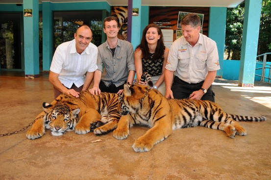 Assoc Prof Jean-Marc Hero, Conservation students and Dreamworld Tiger Handler with tigersheading to Nepal