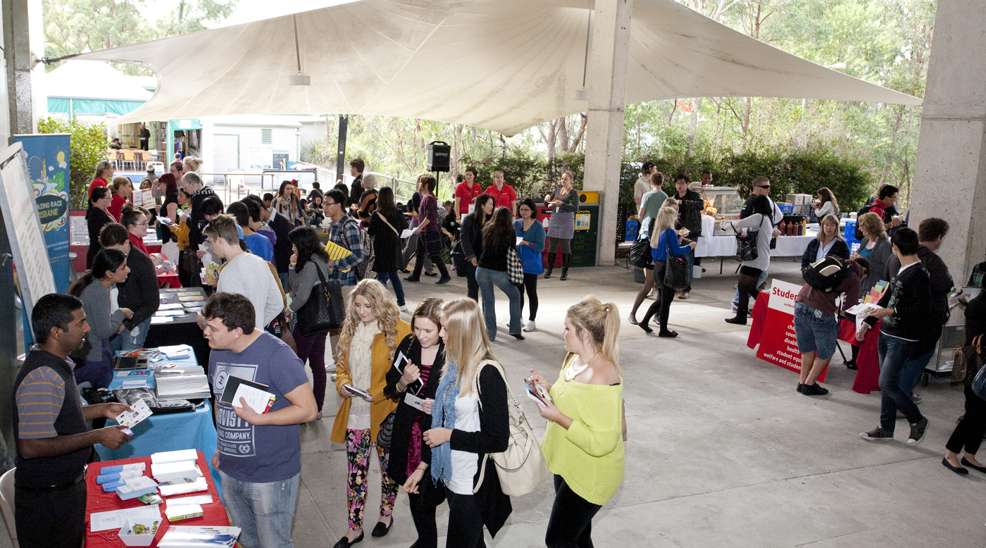New Griffith students check out stalls on campus