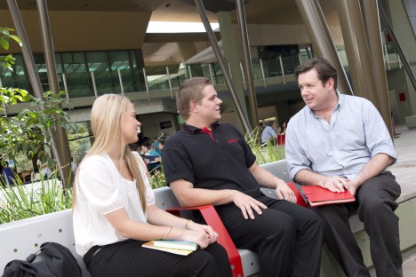 Professor Matthew Molineux with Griffith students