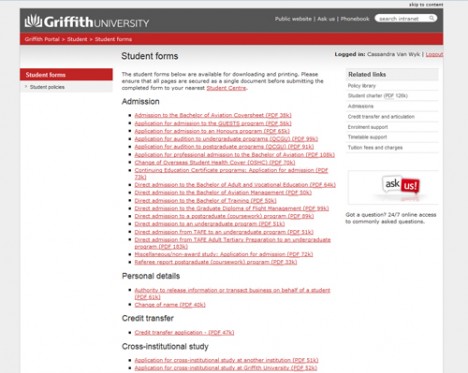 Gone live with the new assessment applications - Griffith News