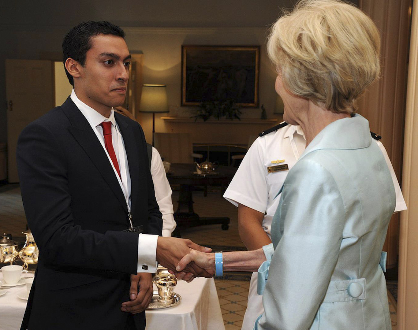 Julien Rosendahl shakes hands with Governor-General Hon Quentin Bryce