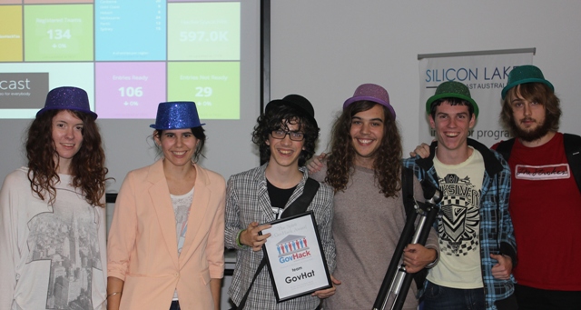 Griffith University students as Team Gov Hat at GovHack 2013