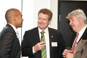 Left to right: Mr Joshua Creamer (Barrister and alumnus), Councillor William Owen-Jones (Gold Coast City Council), Professor Paul Mazzerole (Pro-Vice Chancellor for Arts, Education and Law).