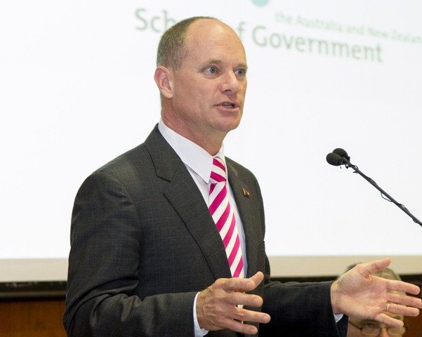 Premier Campbell Newman delivering speech at forum on federal reform hosted by Griffith.