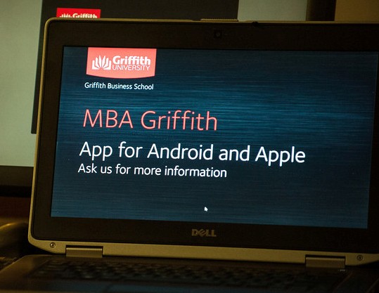 Laptop with screenshot of MBA Griffith