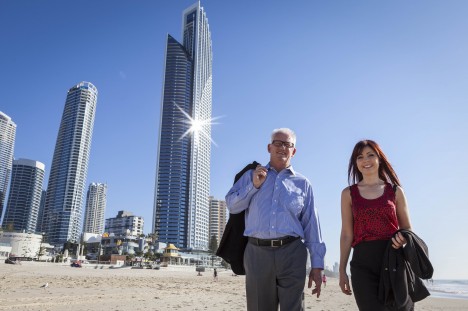 Surfers Paradise Alliance CEO Mike Winlaw and Kimberley Clegg.