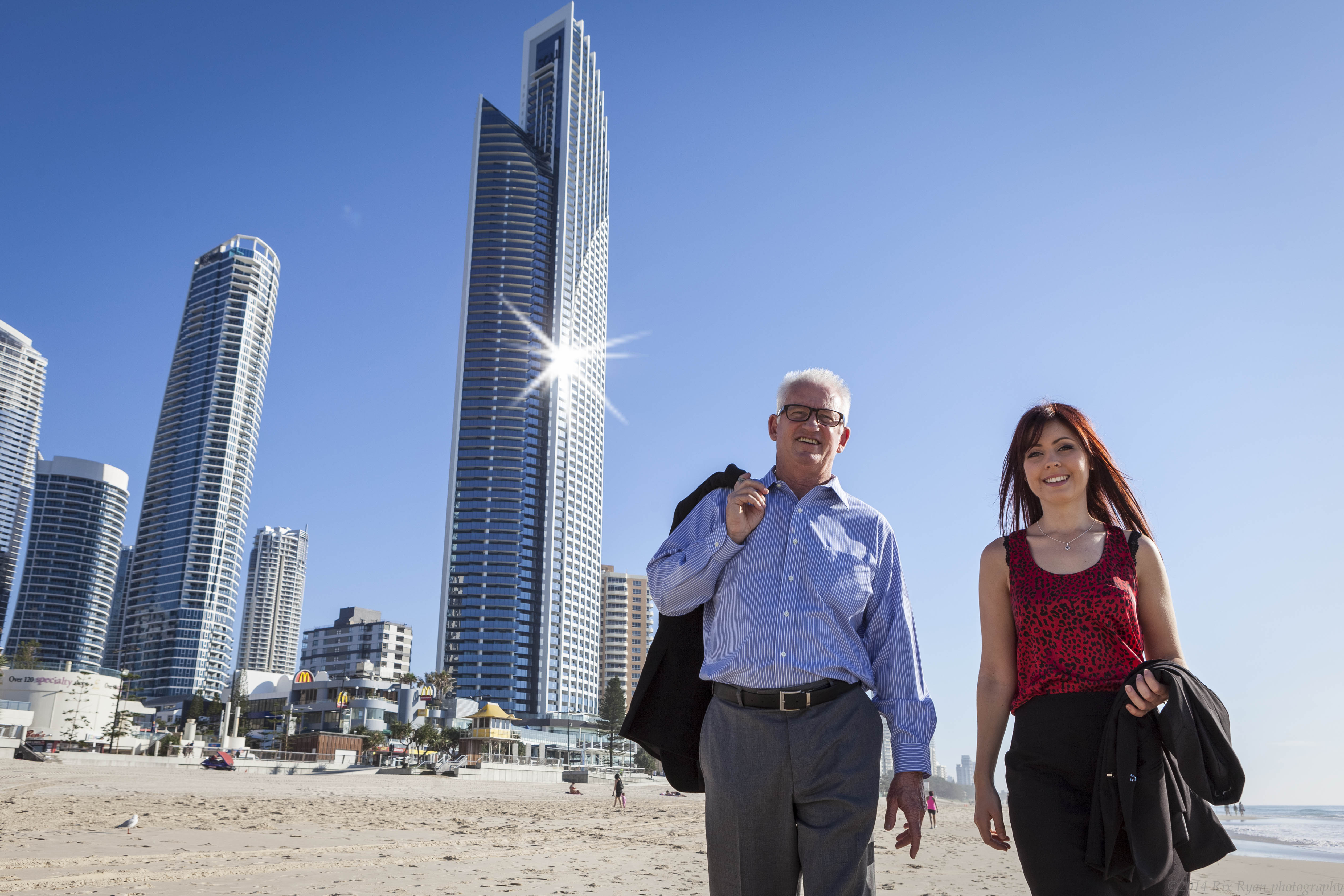 Surfers Paradise Alliance CEO Mike Winlaw and Kimberley Clegg.