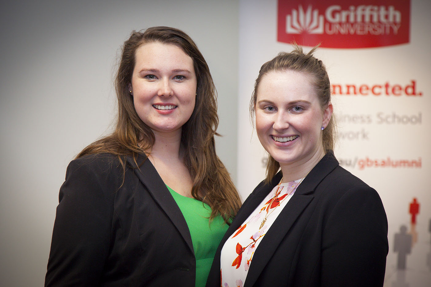 Emma Trapski, left, and Jennifer Schwarz agree that the growth of Griffith University is enhancing opportunities for students