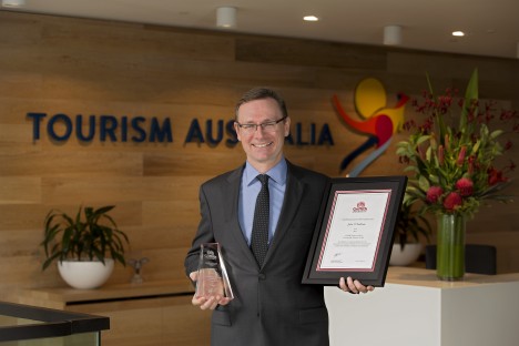 Managing Director of Tourism Australia, John O'Sullivan, has been named the 2014 Griffith Business School Outstanding Alumnus.