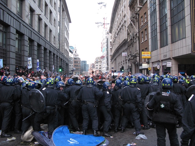 Associate Professor Ransley is researching the use of police powers when dealing with protesting groups at major events including the G20 summit in London (above).