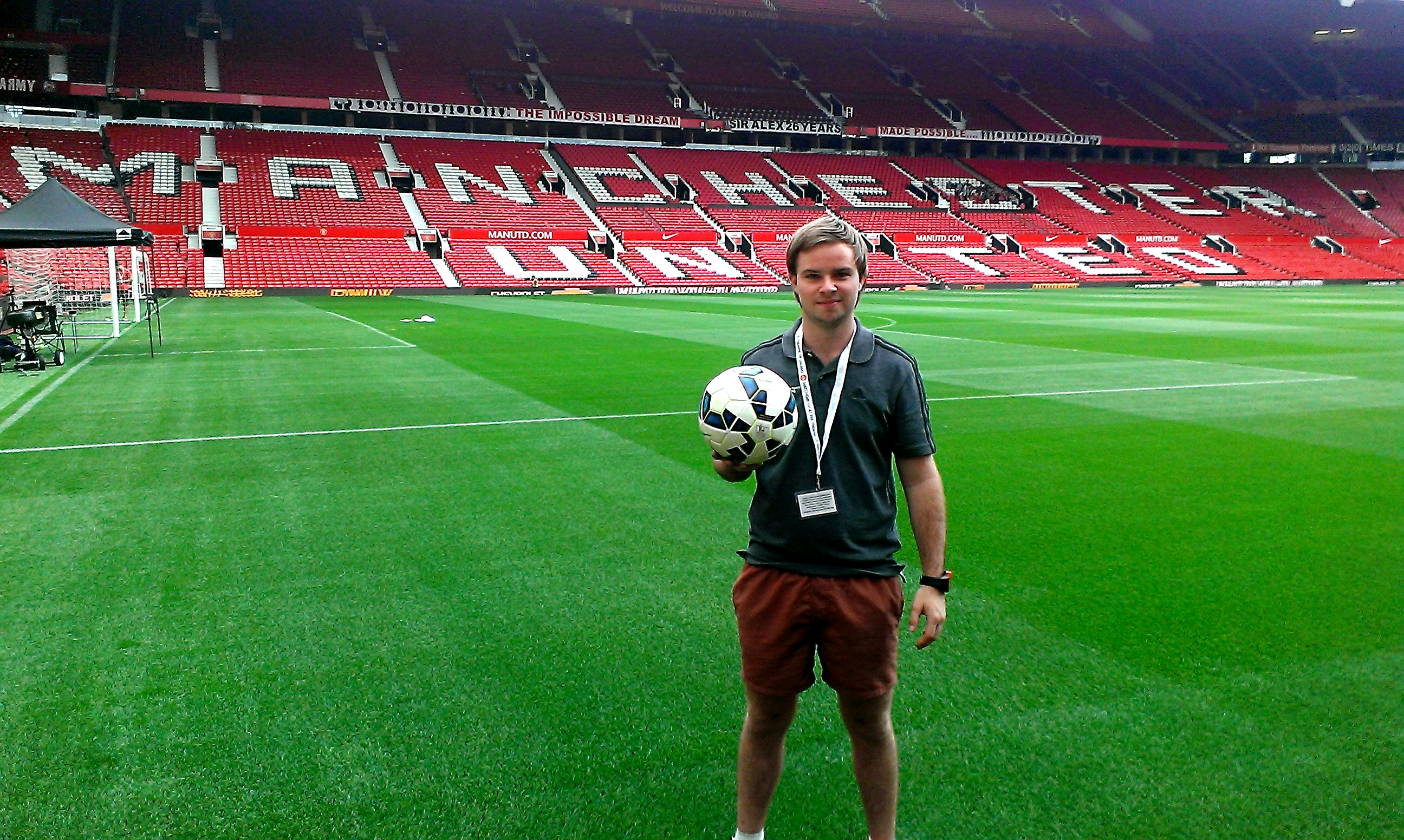 Jonathan Shepherd at Old Trafford, home ground of Manchester United