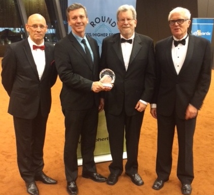 From left: Griffith's Deputy Vice Chancellor (Engagement) Professor Martin Betts; City of Gold Coast manager (Assets Branch), Mr Mark Ash; Director of the Griffith Centre for Coastal Management, Professor Rodger Tomlinson; and former City of Gold Coast engineering director, Mr Warren Day