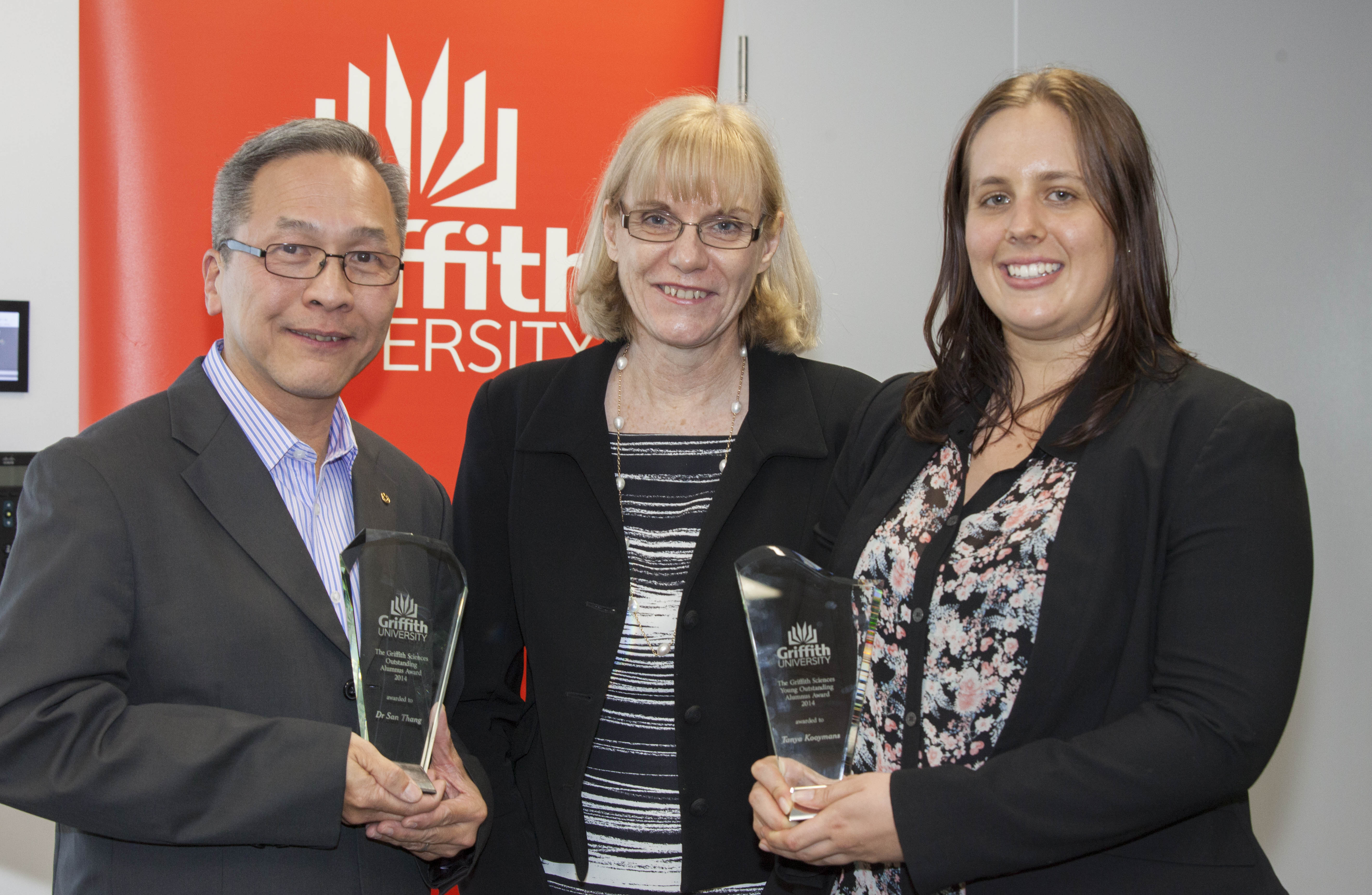 Dr San Thang, Pro Vice Chancellor (Griffith Sciences) Professor Debra Henly and Ms Tanya Kooymans