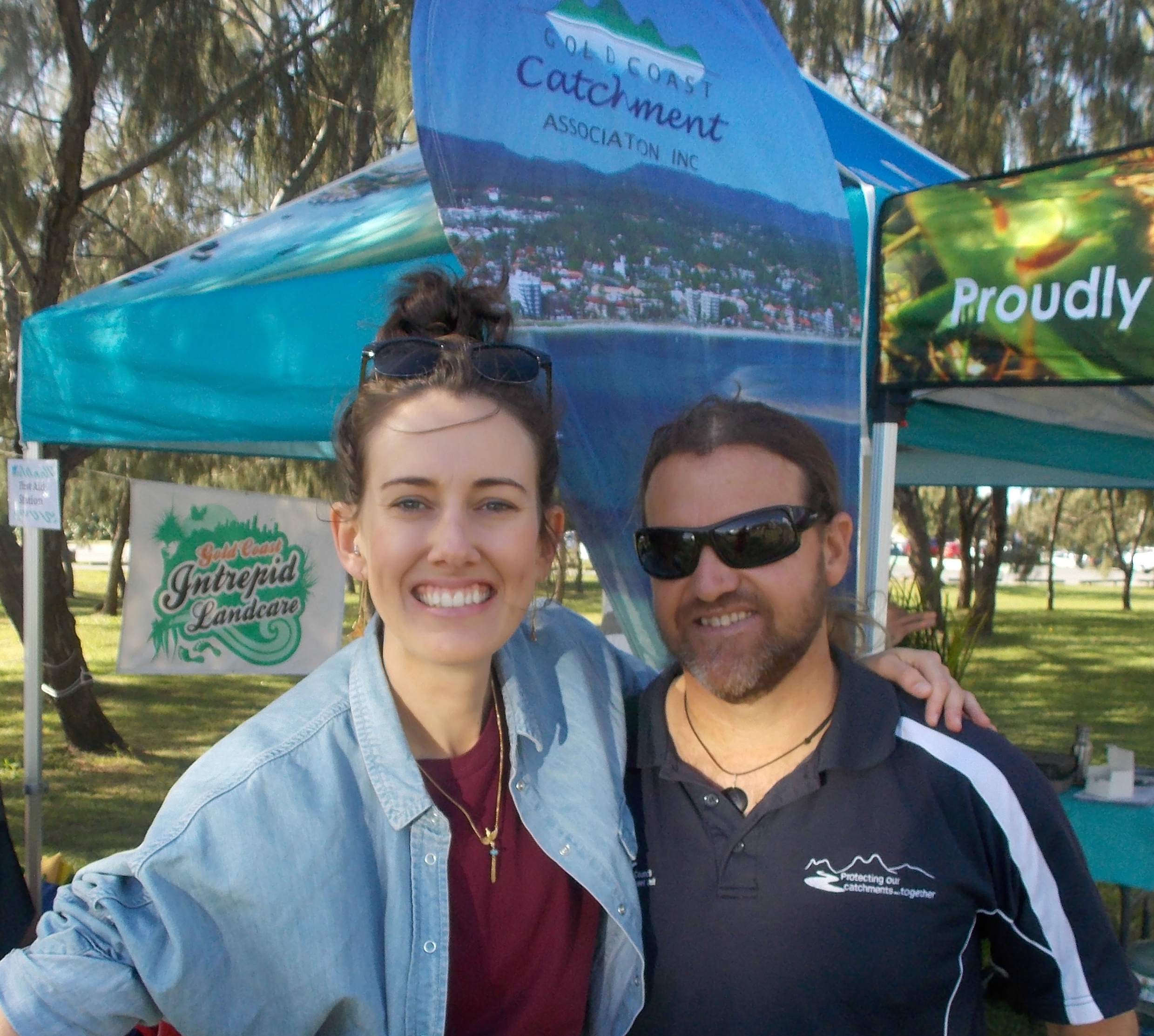 Griffith graduate and Honours student Naomi Edwards, with City of Gold Coast's Kris Boody at the Seaway clean-up event