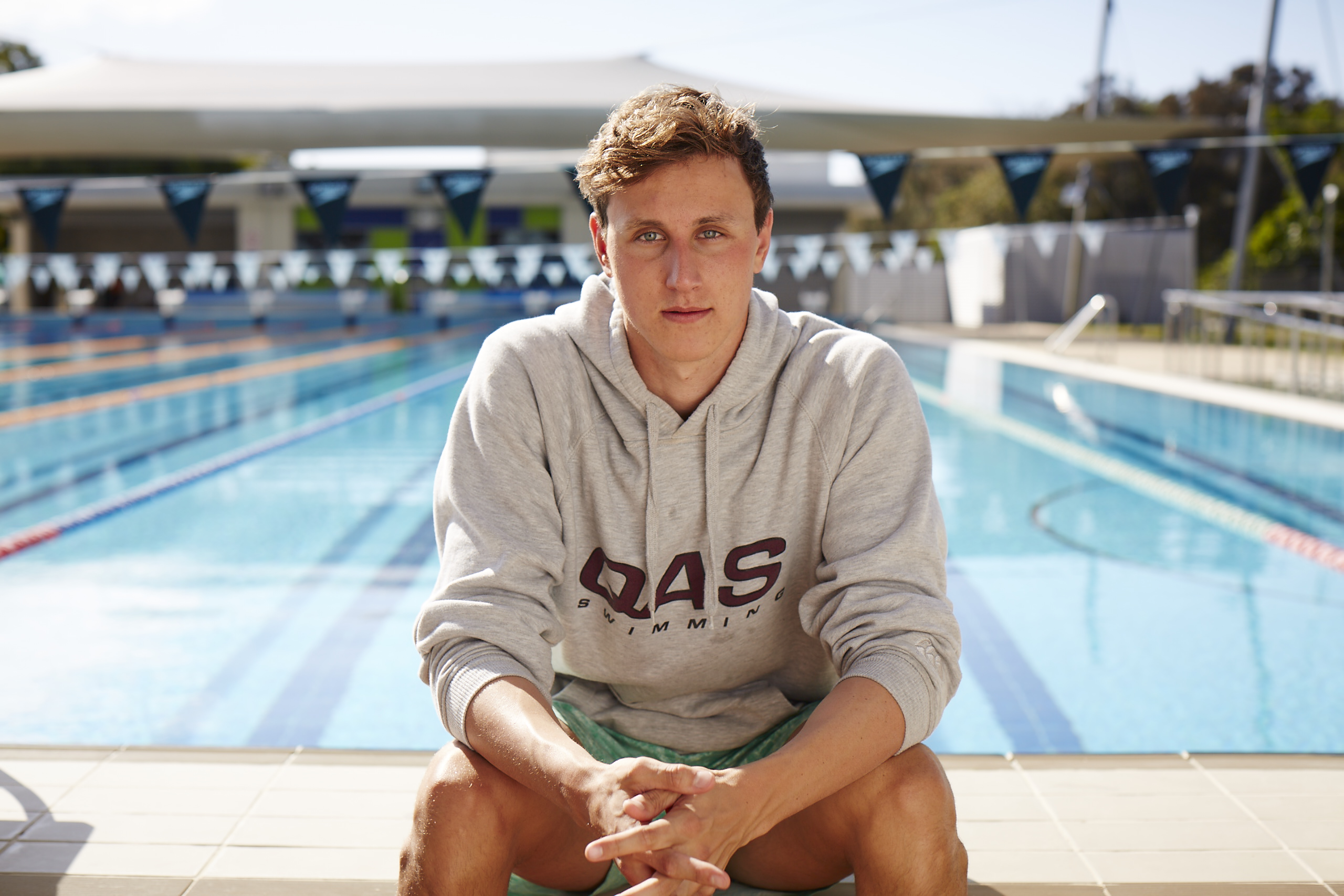 Sitting poolside, Science student and champion swimmer Cameron McEvoy is the fastest qualifier for the 100m at the 2015 world titles in Russia