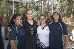 Journalist and Television Presenter for NITV Carly Wallace (second from left). 