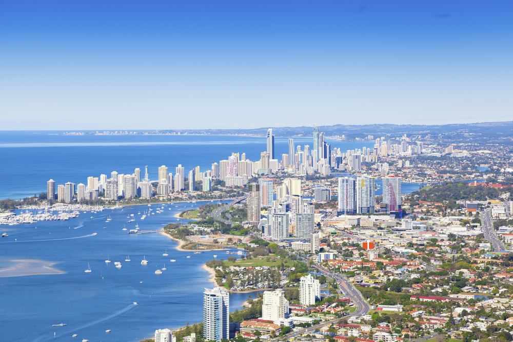 Aerial photo of the Gold Coast, Queensland