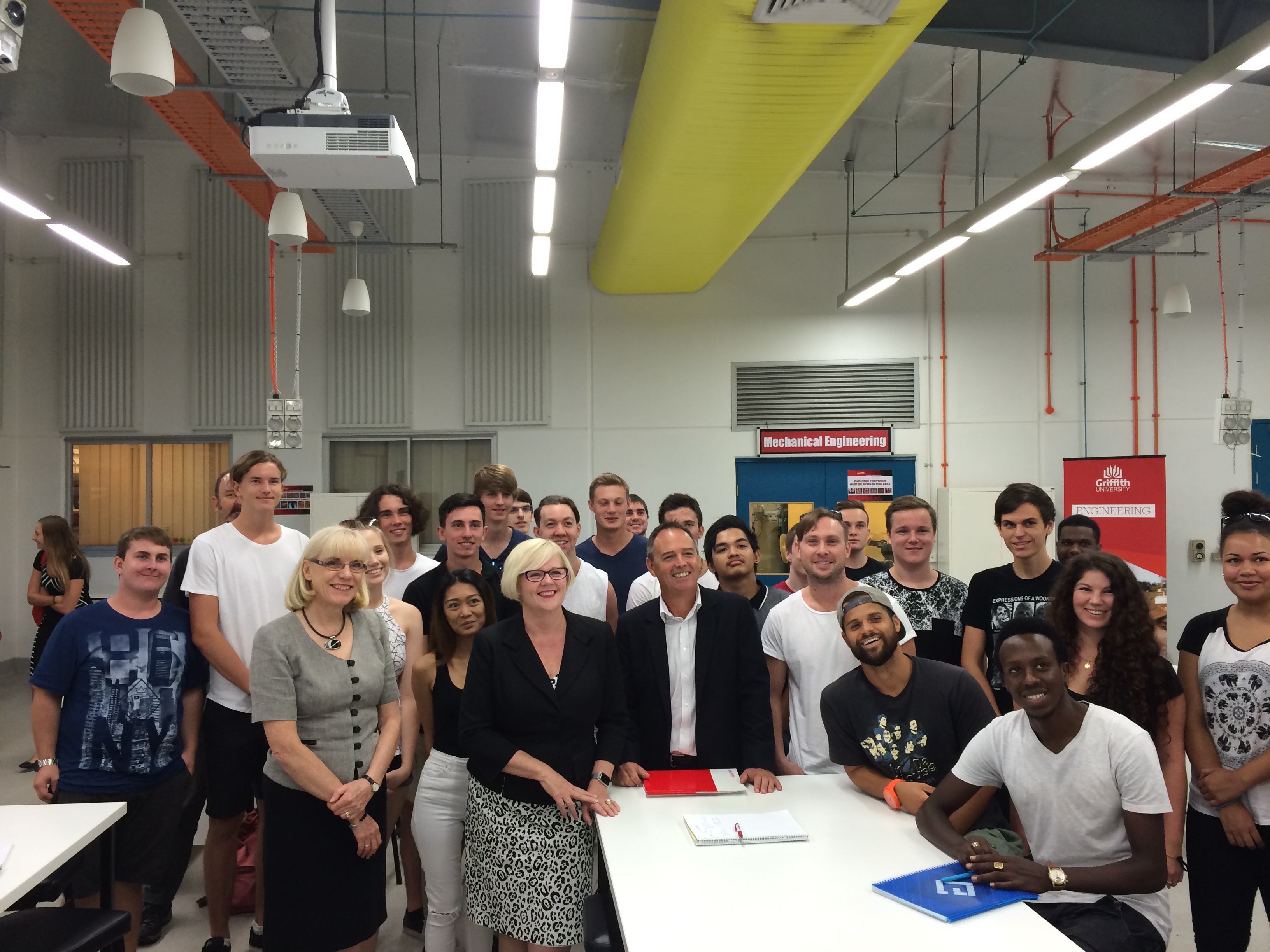 Hon Karen Andrews MP, Assistant Minister for Science visits first year engineering students at Gold Coast campus, Griffith University.