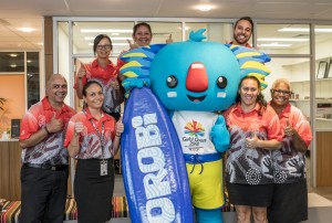Gumurrii student support unit members with Borobi