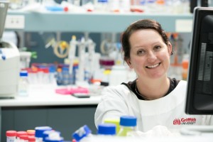 Dr Kate Seib in a laboratory
