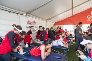 Griffith University physiotherapy students massage runners
