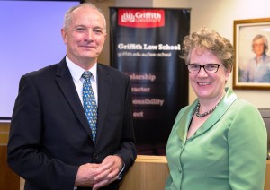 Justice Applegarth and Griffith Law School Dean Professor Pene Mathew.