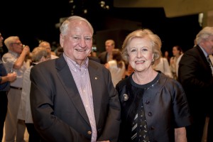 Tony Fitzgerald AC and Professor Gillian Triggs at the State Library of Queensland.