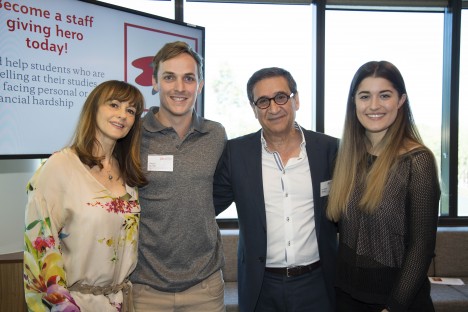 From left, Mrs Anne Abedian, Angus Burkitt, Dr Soheil Abedian and Bec Silman