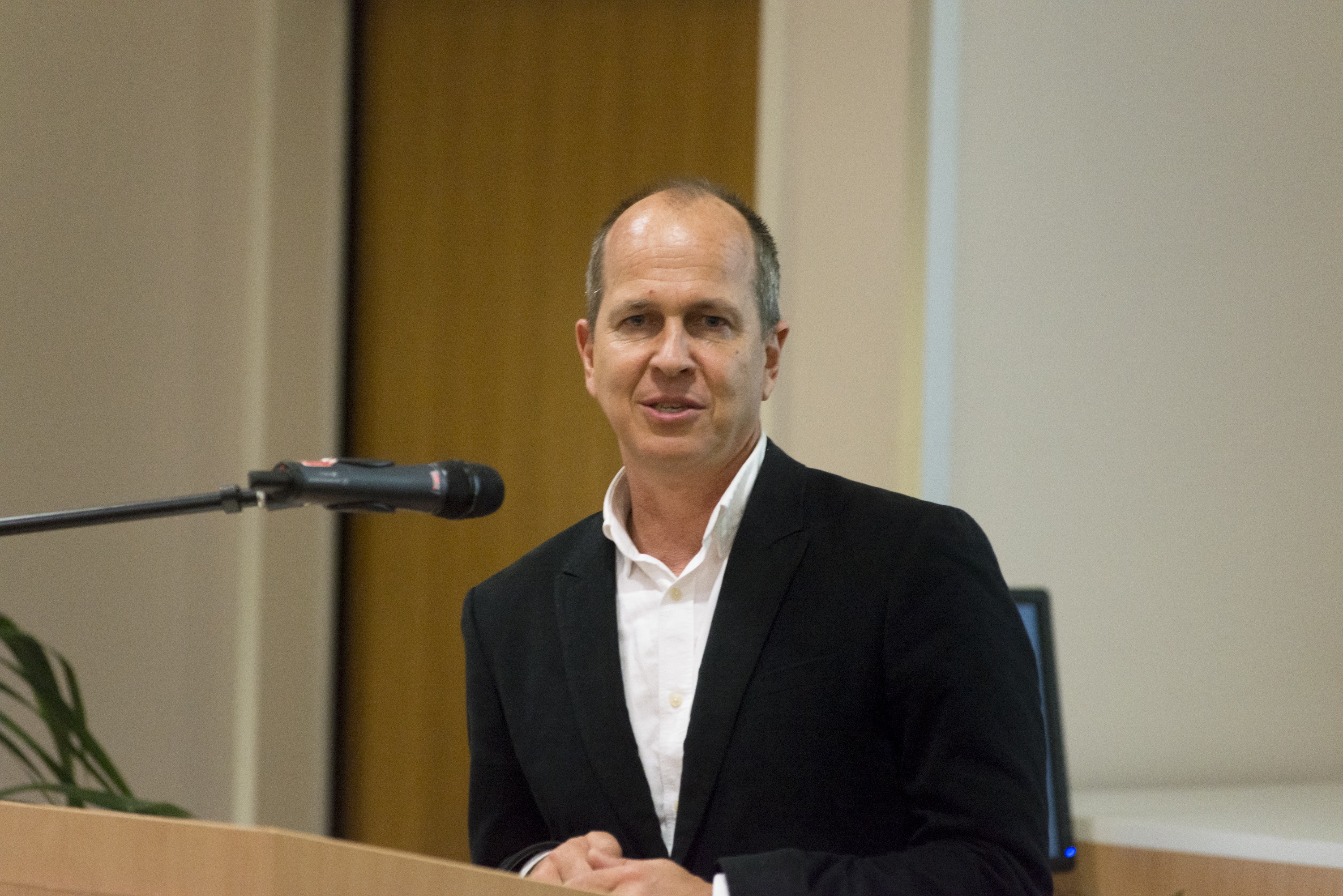 Peter Greste speaking at the launch of the Griffith Centre for Social and Cultural Research.