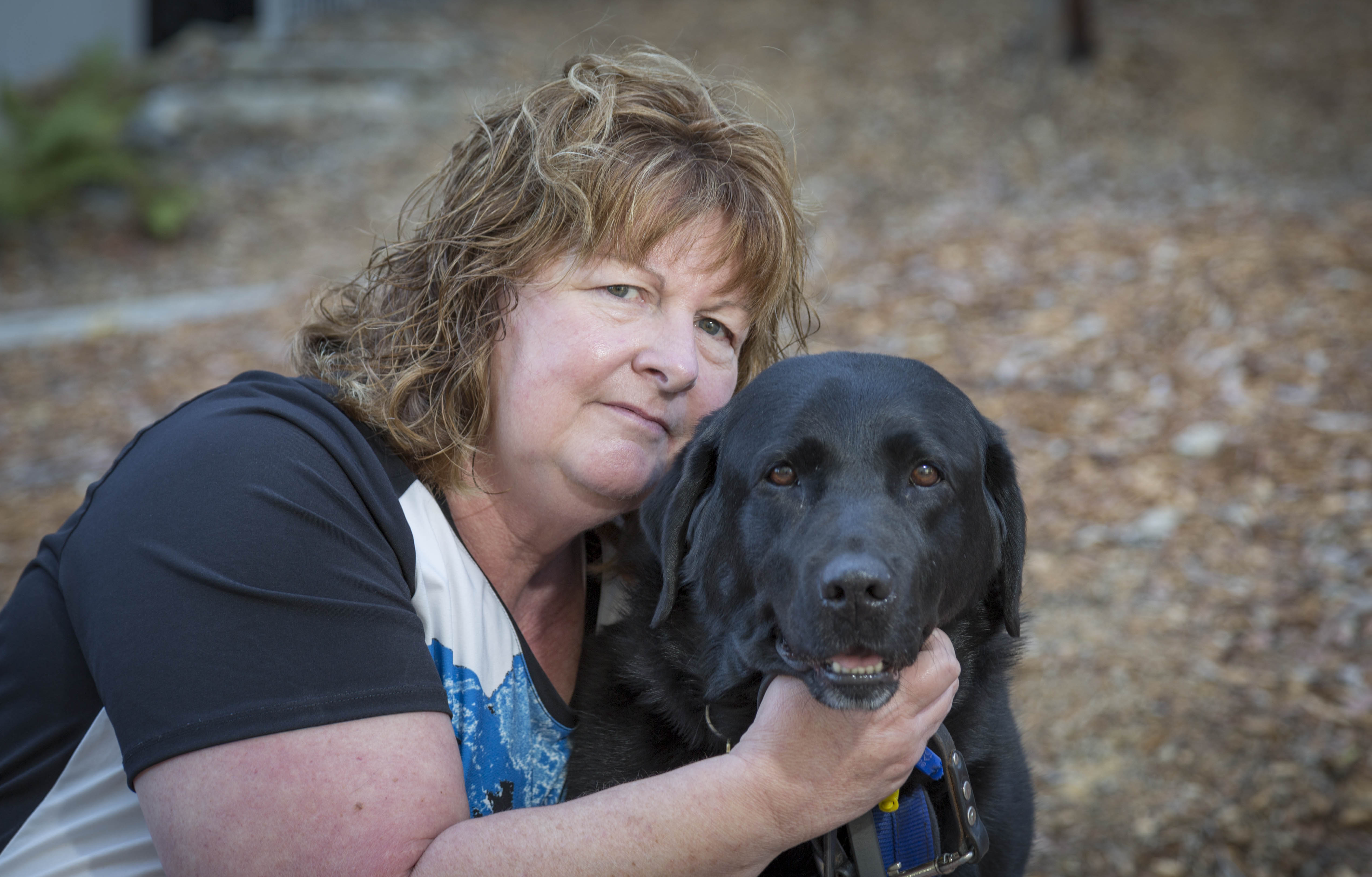 Anne Ferguson with her seeing-eye dog Wendy.