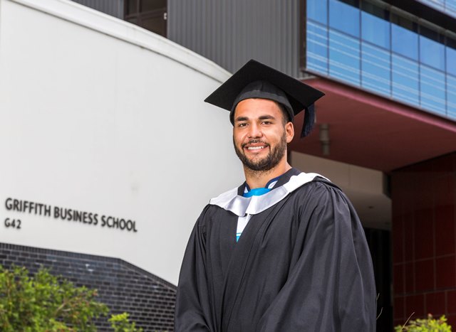 Gold Coast Titans star Ryan James has graduated from Griffith University with a business degree.