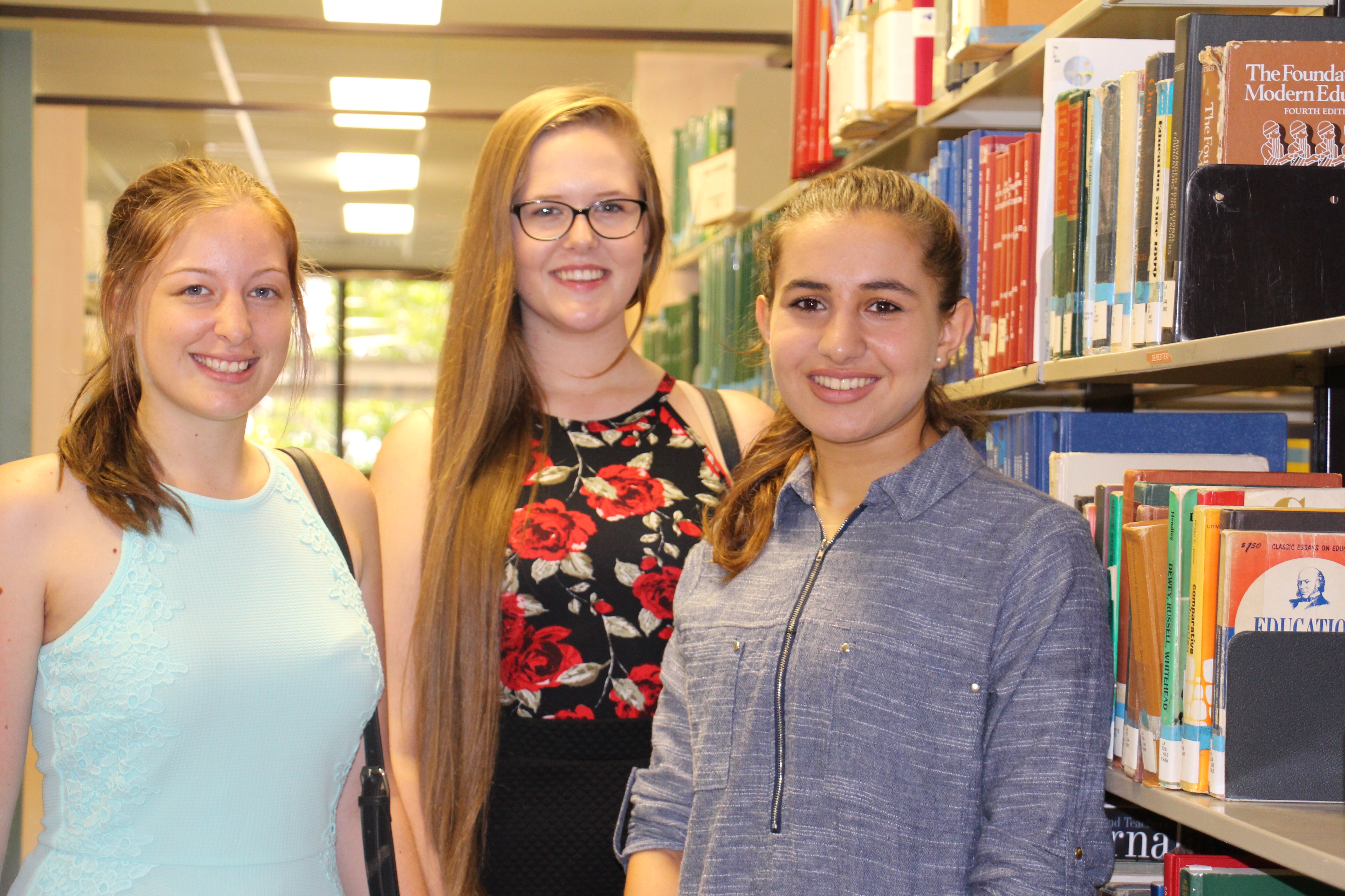 Education students Emily Williamson, Jean Stansfield and Yasmin Atwari are looking forward to starting their studies this month.