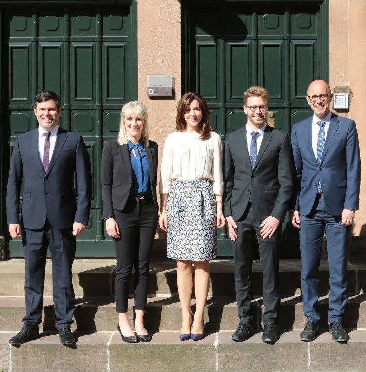 Griffith student Avril Francis (second left) alongside Princess Mary of Denmark at the University of Copenhagen.