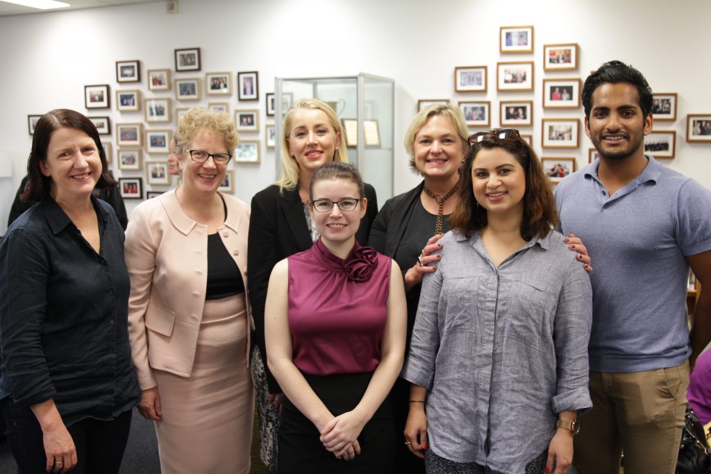 Professors Mary Keyes and Pene Mathew and Assoc Prof Therese Wilson with Griffith Law School students and winners of the Budapest pre-moot competition- Benita Richmond, Maddison Barker, Bianca Fernandez and Stebin Sam.