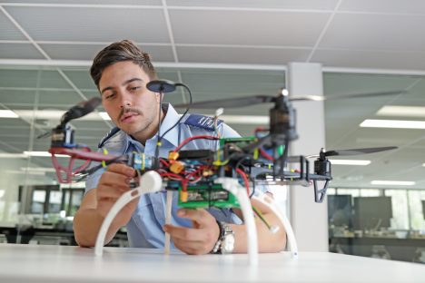 Student with drone