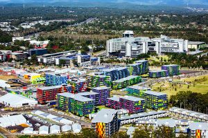 The colourful Athletes Village (credit City of Gold Coast)