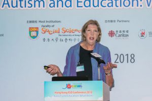 Professor Jacqueline Roberts presenting at a Hong Kong conference.