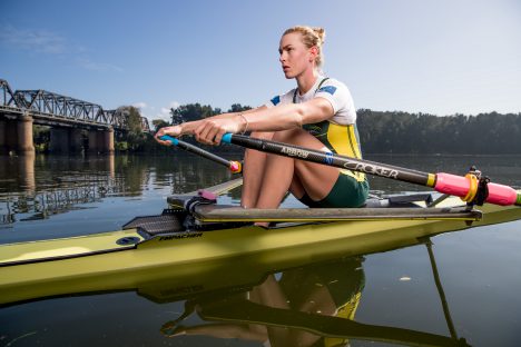 Maddie Edmunds is one of three Griffith University students who will compete at the World Rowing Championships.