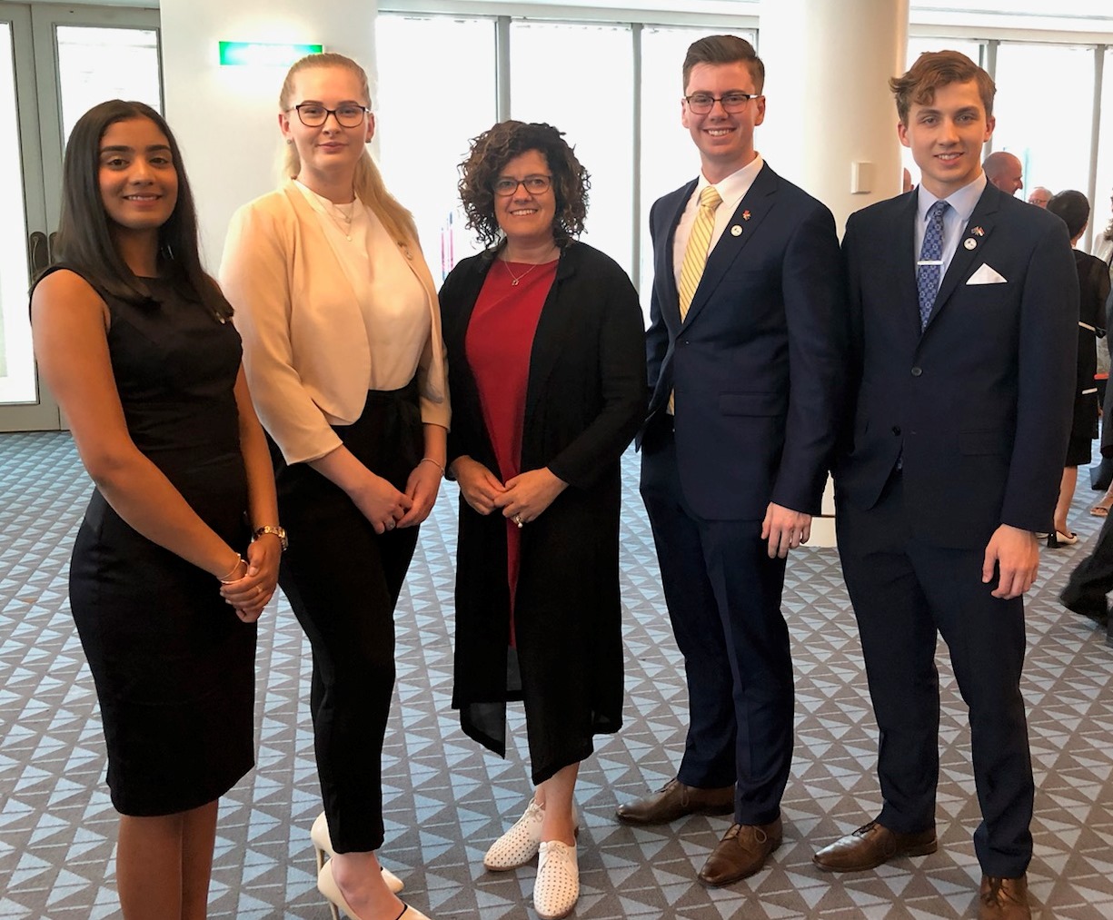 Abigail Joseph, Millie Vernick, Professor Sarah Todd (Vice President, Global), James Fairley and Zac Look pictured at the New Colombo Plan Scholarship Ceremony.