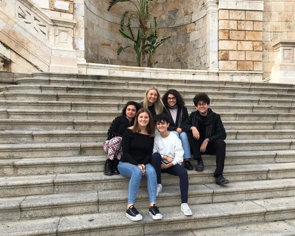 Dakotah Love in Cagliari, Sardinia, with her new Italian friends