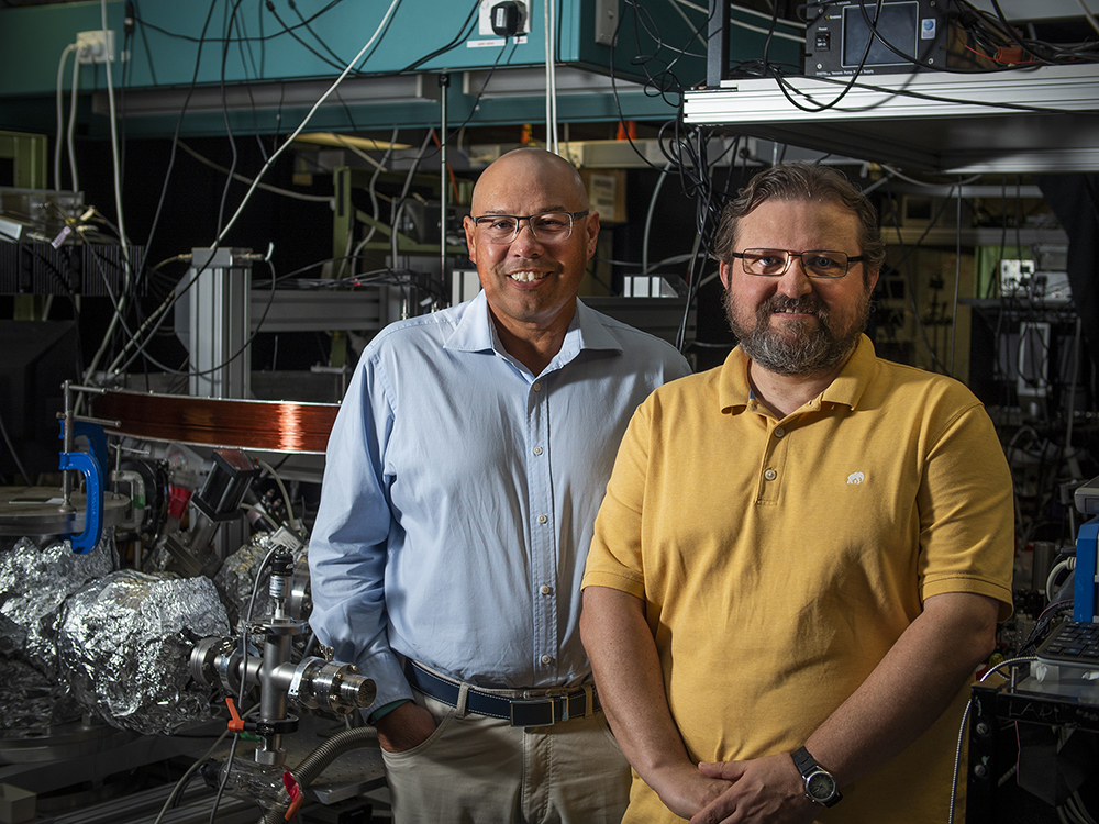 Professor Robert Sang and Professor Igor Litvinyuk in the Australian Attosecond Science Facility.