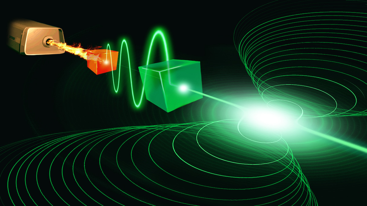 Artist's conception of a superconducting device which could realise a laser operating at the ultimate quantum limit. (Artist: Ludmila Odintsova)