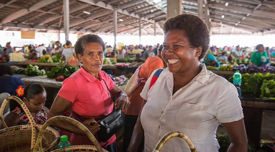 Stall holder at Honiara Central Markets. Solomon Islands.