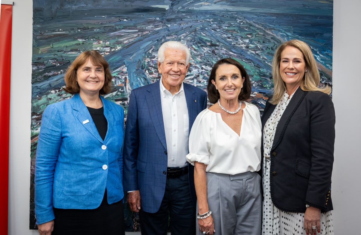 Professor Carolyn Evans, Vice Chancellor and President, Mr Marus Blackmore AM, Caroline Furlong and Mrs Rebecca Frizelle, Deputy Chancellor at the launch of the partnership between Griffith University and the Blackmore Family Foundation.