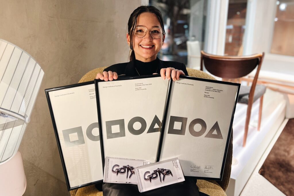 Kyla Little with her three GOTYA certificates