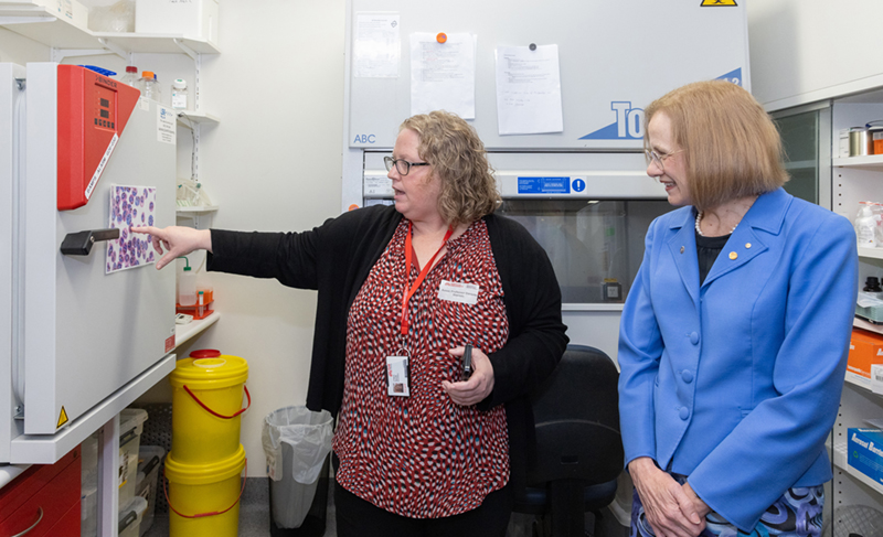 Photo of Governor General and Associate Professor Danielle Stanisic in laboratory