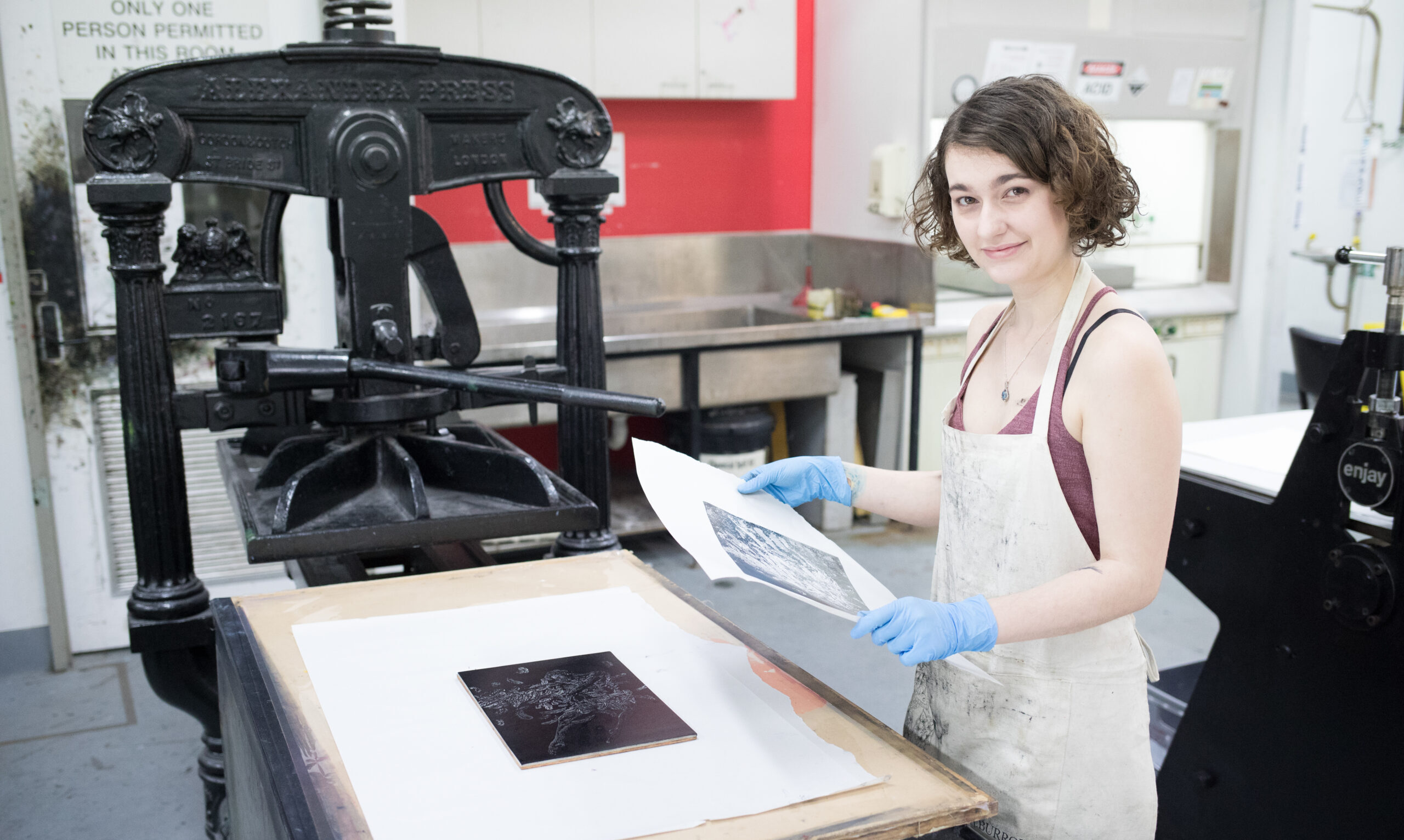 A student in the studio at Queensland College of Art and Design